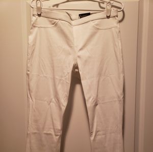 HUE, white, leggings, M